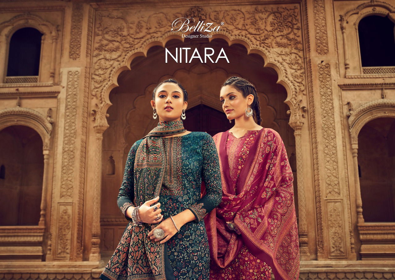 Belliza Nitara New Fancy Wear Printed Pashmina Dress Material Collection 